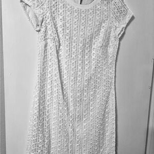 Banana Republic White Textured Mini Dress
